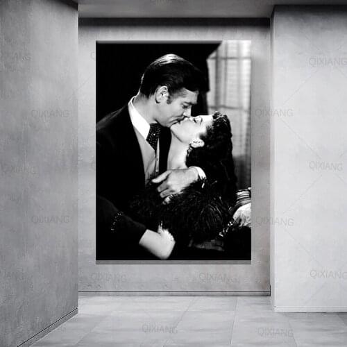 HD Canvas Picture Hollywood Movies Home Decoration Painting Clark Gable Wall Art Prints Poster Vivien Leigh Modular Living Room