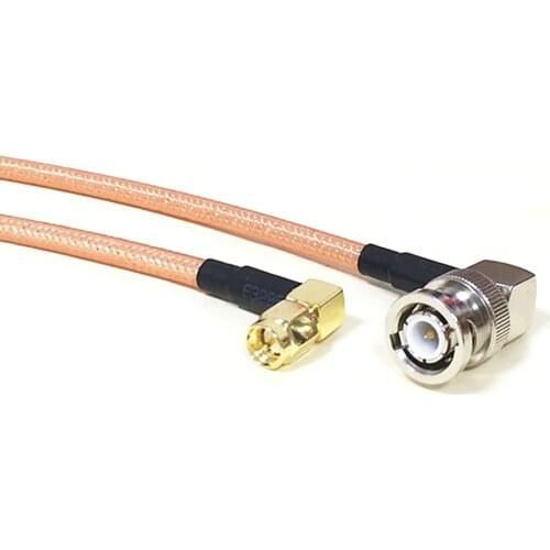 Modem Coaxial Cable BNC Right Angle Male Plug Switch SMA Right Angle Male Plug Connector RG142 Pigtail 50CM 20" Adapter