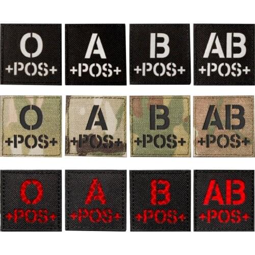 Blood Type Reflective IR Patch Armband Badge First Aid Recsue Tactical Sewing Applique Decorative A B O AB Patches