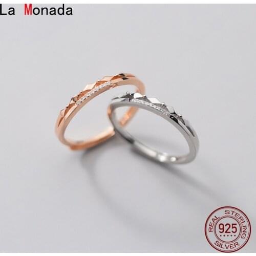 La Monada 52mm-57mm Women Ring 925 Sterling Silver Geometry Rings For Women 925 Silver Fine Jewerly Rings Woman Adjustable