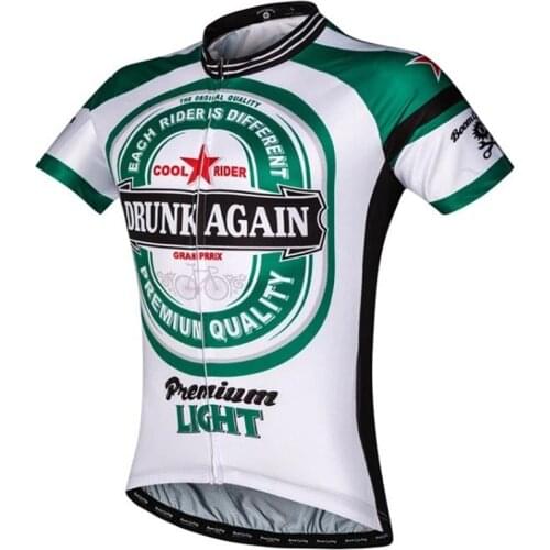 Summer Drunk Again Cycling Jersey Men Short Sleeve Beer Bike Jersey Shirt Breathable Team Bicycle Jersey Top Maillot Ciclismo
