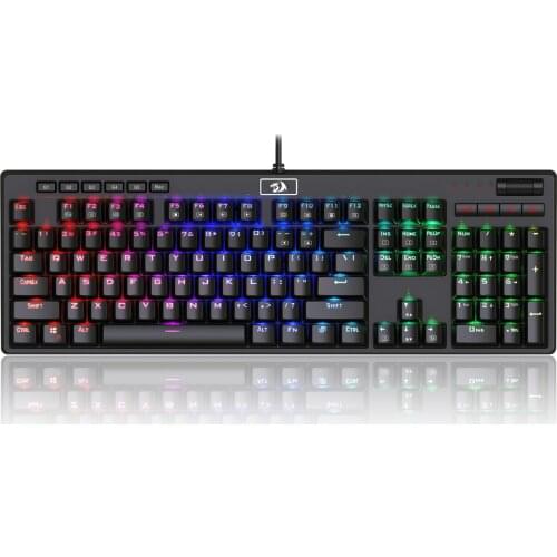 Redragon K579 Mechanical Gaming Keyboard Wired RGB Backlit 104 Keys Mechanical Gamers Keyboard Macro Keys for Computer PC Laptop
