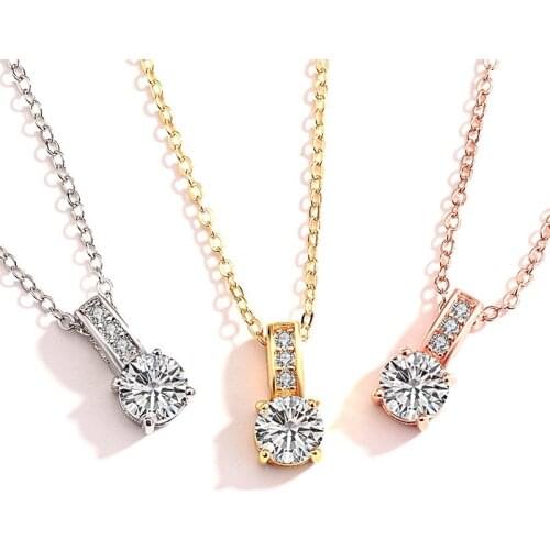 Fashion Square Small Pendant Necklace Inlay Dazzling Cubic Zirconia Minimalist Jewelry For Women Wedding Valentines Day Gifts