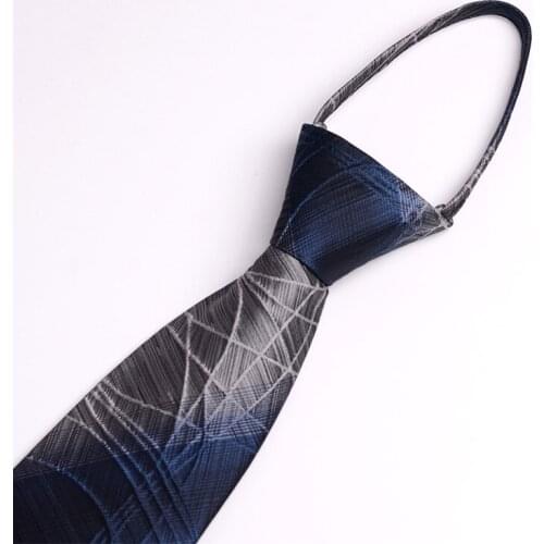 2020 Designer New Fashion 8cm Ties for Men Blue-gray Gradient Zipper Neckties Wedding Party Formal Suit Business with Gift Box