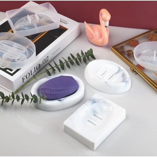 Handmade Soap Box Silicone Mold Soap Dish Tray Resin Casting Molds Crystal Epoxy Resin Ring Dish Holders Soap Tray Mould