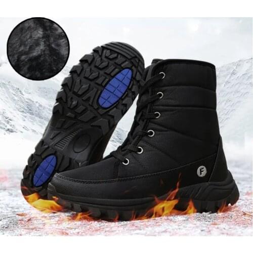 Couple Cotton Shoes High Top Women Men Hiking Plush Keep Warm Snow Boot Cushioning Non Slip Outdoor Sneakers Size 36-46