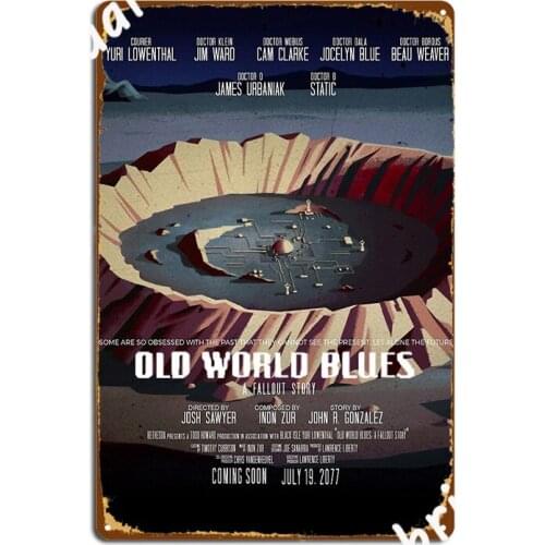 Fallout New Vegas Old World Blues Movie Style Poster Metal Plaque Pub Design Wall Garage Decoration Tin Sign Poster