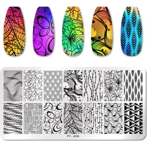 PICT YOU Nail Stamping Plates Line Nail Art Plate Pictures Stencil Stainless Steel Stamping Nail Template Nail Design Tools