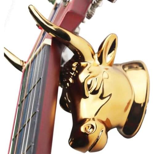 Gilded Guitar Hook Ox Head Animals Shape Portable Hanging Storage Creative Ukulele Stringed Musical Instrument Accessories Parts