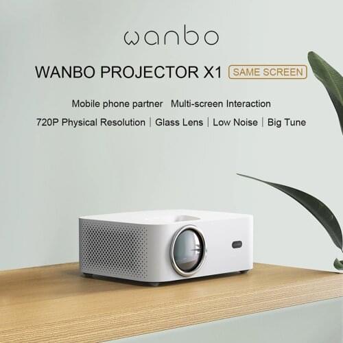 Global Version Wanbo X1 OSD Projector 1080P LCD Clear Projection Glass Lens Wireless Projection with AV/Audio/HDMI/USB Ports
