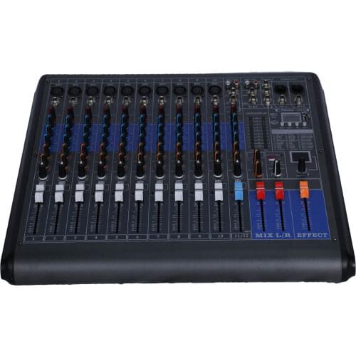 Professional Audio Mixer Digital 12-Channel Mixing Console DSP Stereo Amplifier Sound Board with Optical Foot SW