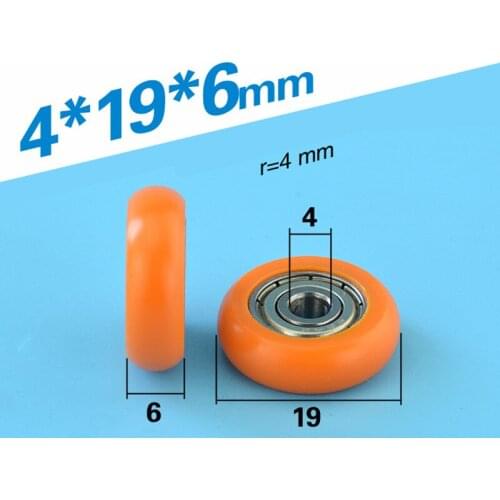 [R0419-6]10PCS Free Shipping 624zz deep groove ball bearing wheel 4*19*6 round type DIY minisize wheel pulley 0419R 0419T