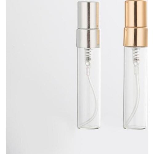 Clear Amber Glass Spray Bottles 5ml with Gold Silver Clear Lids for Perfume Cosmetic with Fine Mist Sprayer Atomizer LX9105