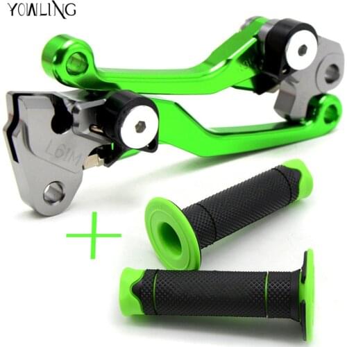 Motorcycle brake lever and hand grip Dirt Bike Pivot Brake Clutch Levers for KAWASAKI KX250F KX450F 2005 2006 2007 2008 2009
