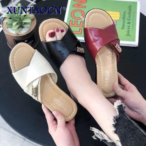 Womens Platform Comfortable Wedges Casual Open Toe Slides Summer Beige Outdoor Slippers Ladies Leather Folding Low Heeled Shoes