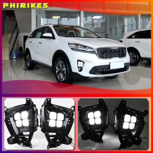 LED Fog Lights Lamp Daytime Running Light for KIA Sorento 2018 2019 2020 Front Bumper prime FogLight 2Pcs DRL Day Light