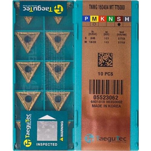 TNMG160404-MT TT5080 Original Taegutac Carbide Inserts Turning Inserts Lathe Tools 10Pcs/Lot