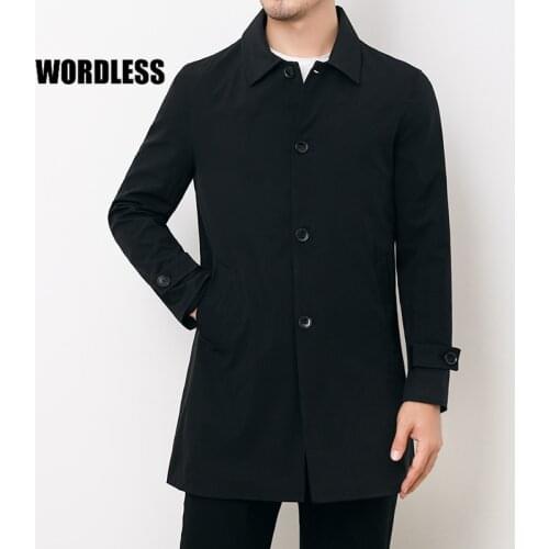 WORDLESS Men's Long Trench Coats