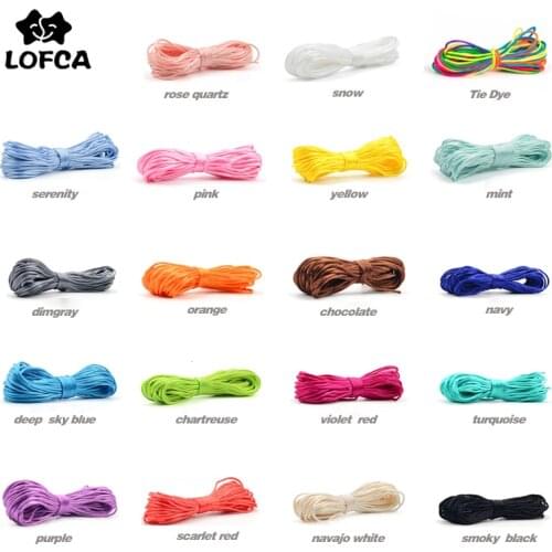 LOFCA DIY Jewelry 20m/pcs Satin Cords For Silicone Teething Necklace DIY Accessary String Bracelet Silicone Necklace Cord Nylon