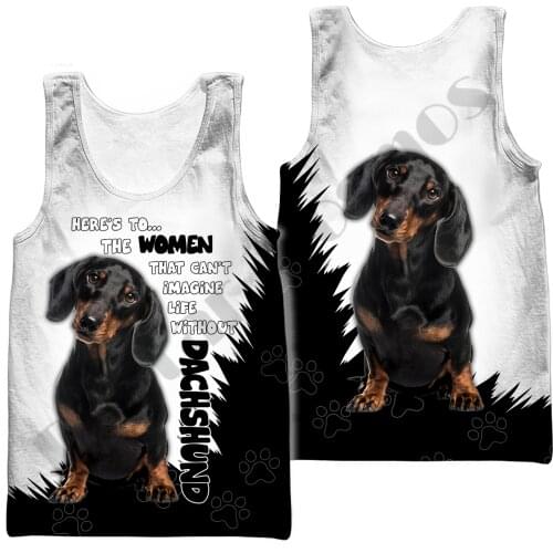 PLstar Cosmos 3DPrint Summer Newest Retriever Dachshund Art Casual Unique Harajuku Tank Top Vest Men/Women Unisex Sleeveless