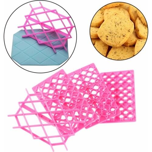 PREUP 1PCS Grid Shape Chocolate Cake Fondant Cupcake Cookie Embosser Mold Cutter Embossing Biscuit Sugar caft Mould Tools