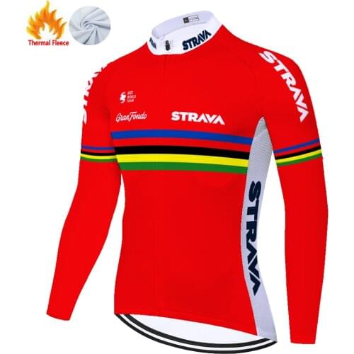 2021 rainbow STRAVA maiot ciclismo hombre ​long sleeve camisa de ciclismo ​​Winter Thermal Fleece jersey ciclismo