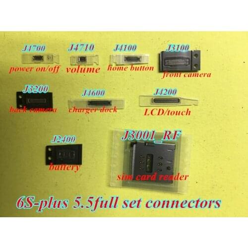 5sets/lot=45pcs, full sets for iPhone 6SP 5.5 LCD/touch camera power volume home button charger battery sim FPC connectors