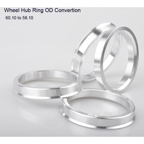 Aluminum Hub Ring 4 Pcs Center Rings Aluminum Alloy Centric Hub Ring OD 60.1MM to ID 58.1MM