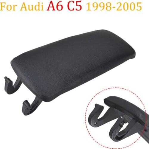 Car Armrest Latch Cover PU Leather For Audi A6 C5 1998-2005 Center Console Arm Rest Storage Box Lid Cover Car/Auto Accessories
