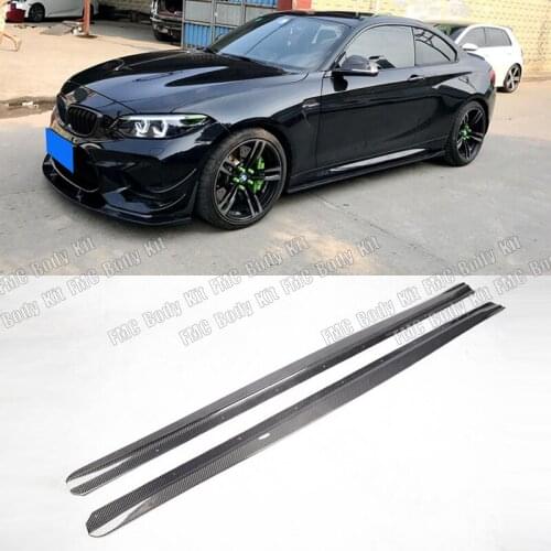 Real Carbon fiber side skirt bumper side extension skirt for BMW F87 M2 2016 2017 2018 Coupe