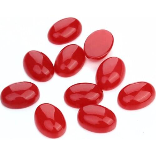 LOULEUR 10pcs/lot Red Natural Stone Cameo Cabochon Beads Oval Shape Diy Cabochon Setting Beads For Jewelry Making Findings