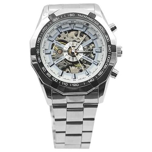 HOT SALES！！！New Arrival Men Hand-Winding Skeleton Automatic Mechanical Stainless Steel Sport Wrist Watch Wholesale Dropshipping