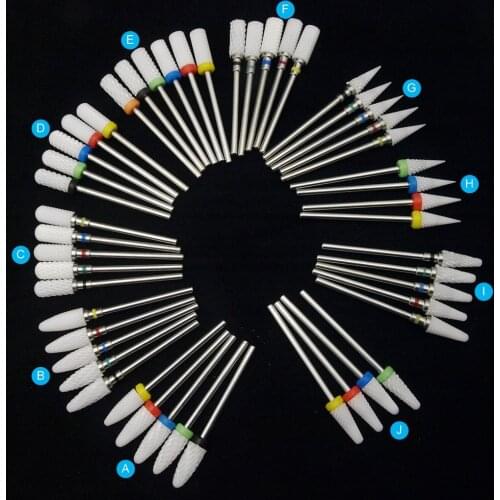 Ceramic Carbide Nail Drill Bit Rotate Burr Milling Nail Cutter Bits Electric Drill Machine For Manicure Pedicure Tools