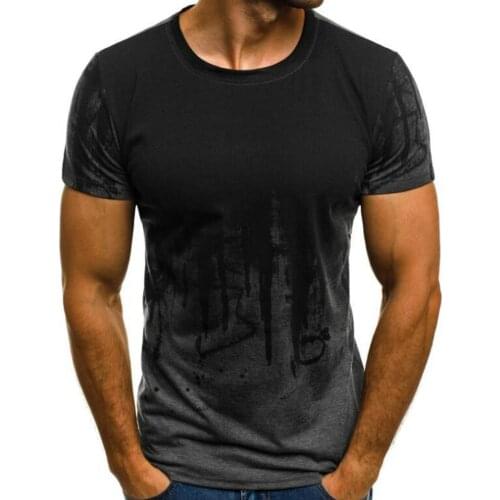 T-Shirts Fashion Printing Men Fitness T-shirt Short Sleeve Round Neck Casual Summer Tops