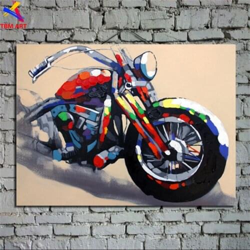 Motorcycle Picture Hand Painted Modern Abstract Oil Painting On Canvas Wall Art for Home Living Room Decoration No Framed CT038