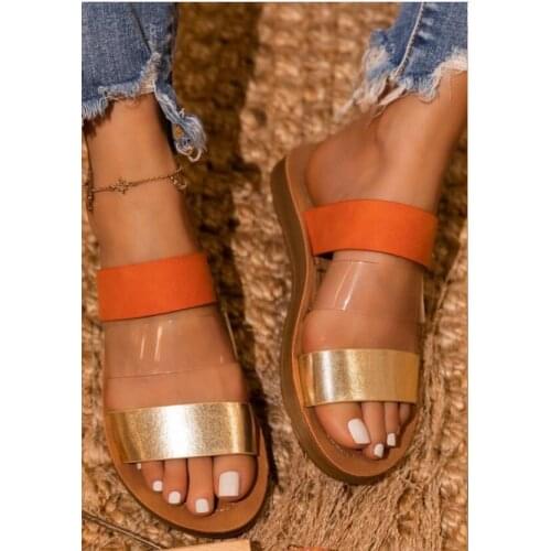 Summer Women Slippers Patchwork Flat Open Toe Strap Transparent Beach Outdoor Slides Causal Fashion Sandals Ladies Shoes Female