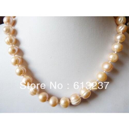 Hot free Shipping new Fashion Style diy Stunning 10-11mm Natural Pink AKOYA Sea Pearl Beads Necklace 18" MY5232
