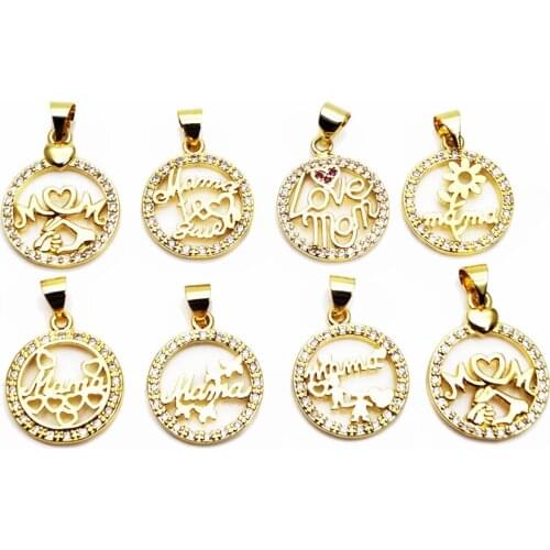 Fashion butterfly micro Zircon Pendant MAMA style Pendant Mom Style Love Pendant necklace chain DIY jewelry accessories