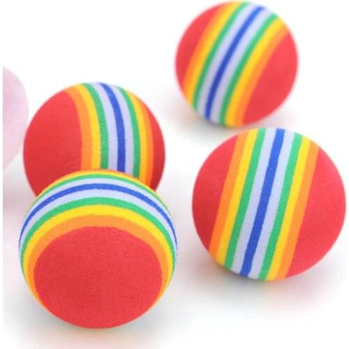 Pet Ball Toys Universal Bite Resistant Colorful Ball For Cats Durable Rinbow Color Pet Toys Dog CatS Ball Pet Supplies
