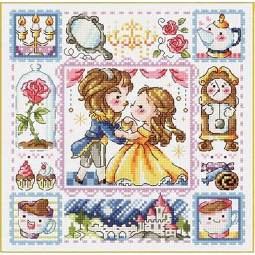 Gold Collection Counted Cross Stitch Kit Beauty and the Beast Fairytale Fairy Tale Fairyland Wonderland SO