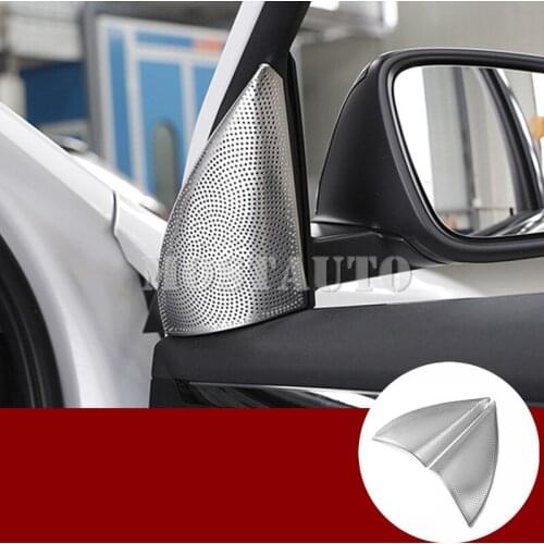 For BMW X1 F48 Stainless Steel Front Pillar Audio Speaker Trim Cover 2016-2019 2pcs Car Decor Car Accessories Interior Car Trim