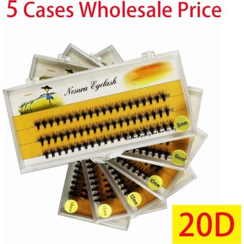 Wholesale 5 Cases 20D Individual Eyelashes Premade Fan Eyelashes Cluster Volume Russia Cilia Mink Eyelash Extension Make Up Tool