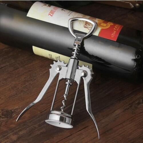 Stainless Steel Kitchen Accessory Bar Tool Handle Pressure Corkscrew Red Wine Bottle Opener LX4823