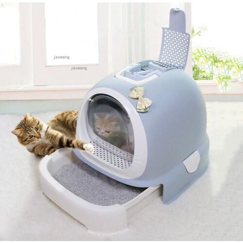 Plastic Cat Litter Box Fully Enclosed Drawer Type Kitten Bedpan Anti-splashing Cats Toilet Deodorizing Indoor Sandbox Supplies
