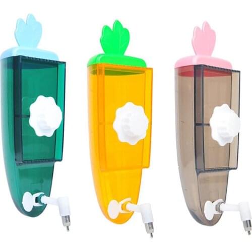 Carrot Shape Drinker Water Dispenser Rabbit Hanging Cage Pet Automatic Drinking Fountain Cat Totoro For Small Animal Guinea Pig