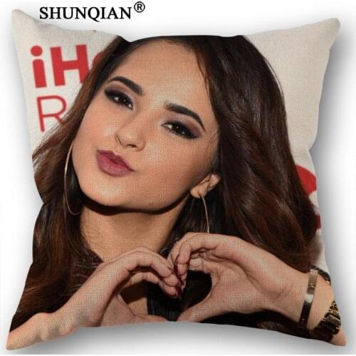 Custom Becky G Cotton Linen Square Pillowcase Decorative Pillow Cases Cover Zippered 45x45cm one side