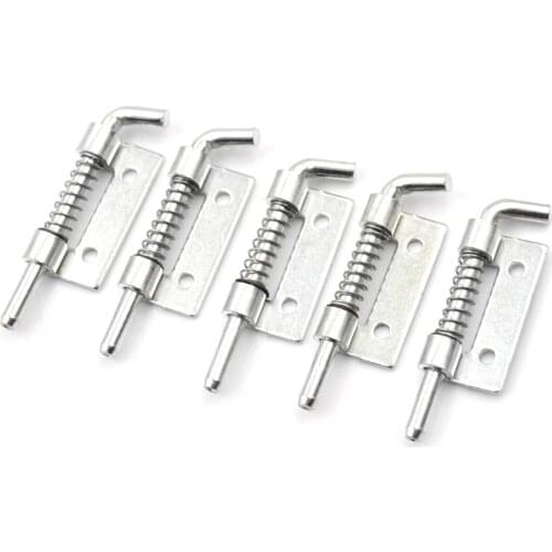 Spring Loaded Metal Security Barrel Bolt Latch 5.3 X 1.7cm Silver Tone Spring Latches Door Cabinet Hinges Hardware 5pcs/lot