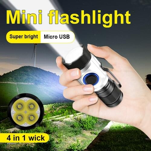 Most powerful LED Flashlight 18650 mini Tactical torch light USB rechargeable Portable hand lamp Flash light hunting lantern led