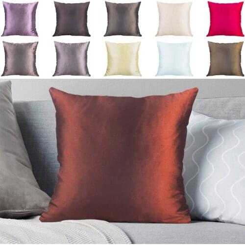 Silk pillowcase 45*45cm Square Throw Pillow case Silk Satin Sofa Cushion Pillow Cases cushions Cover Home Decorative