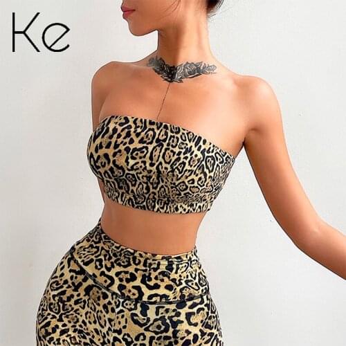 KE 2021 new leopard print sports underwear womens sense gathered yoga bra shockproof running quick-drying fitness bra